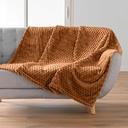 Plaid 125 x 150 cm flanelle relief unie mini frosty camel