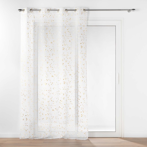 Panneau a oeillets 140 x 280 cm voile sable metallise floressia or