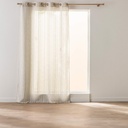 Panneau a oeillets 140 x 280 cm voile tisse crash fil chenille zaho lin