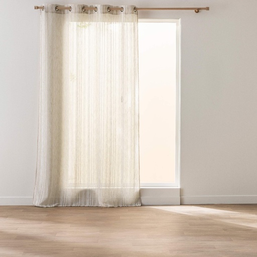 Panneau a oeillets 140 x 280 cm voile tisse crash fil chenille zaho lin
