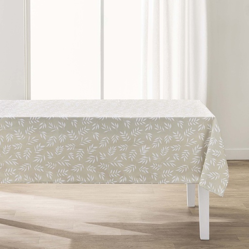 Nappe rectangle 145 x 240 cm polyester imprime milova naturel