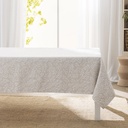 Nappe rectangle 140 x 240 cm polycoton imprime effet lin naya naturel