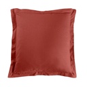 Taie d'oreiller vp 63 x 63 cm uni 57 fils lina terracotta +point bourdon