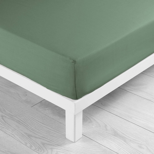 Drap housse 2 personnes 160 x 200 cm uni 57 fils lina cedre
