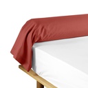 Taie de traversin 85 x 185 cm uni 57 fils lina terracotta +point bourdon