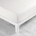 Drap housse 2 personnes 140 x 200 cm uni 57 fils lina blanc