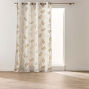 Rideau a oeillets 140 x 240 cm polycoton imprime metallise isadora ocre