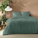 Parure 3 p. 240 x 220 cm microfibre unie tuftee heltie cedre