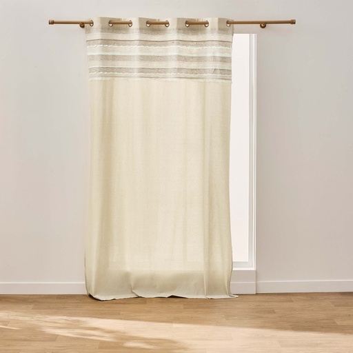 Rideau a oeillets 140 x 240 cm coton uni+top fantaisie santos