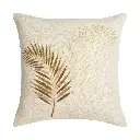 Coussin dehous. compr. 45x45 cm polycoton imp. met. isadora ocre des place