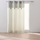 Rideau a oeillets 140 x 240 cm coton/polyester+top met+pompon manolo