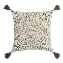 Coussin dehous. compr. pompons 45 x 45 cm coton/polyester+fils metal. manolo