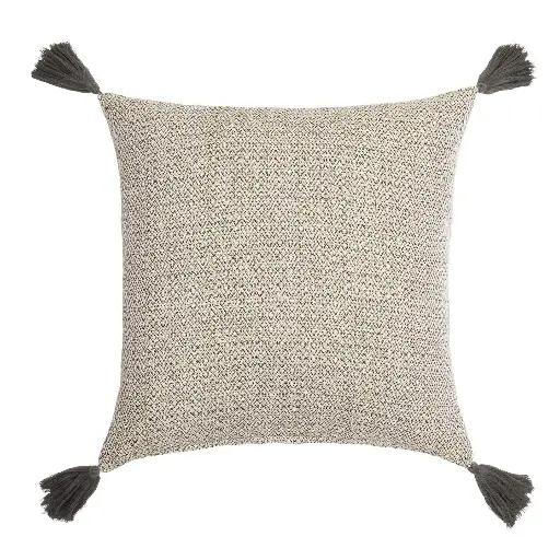 Coussin dehous. compr. pompons 45 x 45 cm coton/polyester+fils metal. manolo