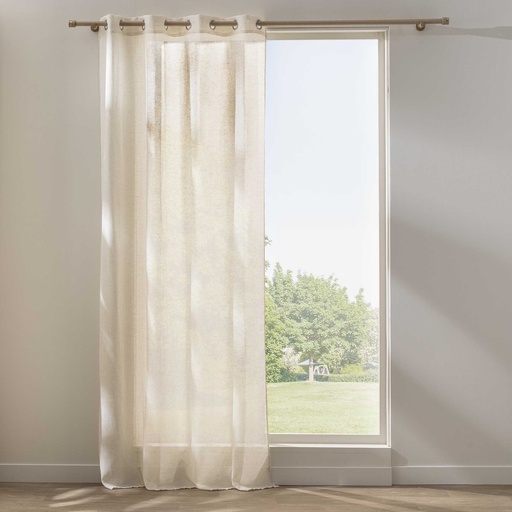 Panneau a oeillets 140 x 260 cm effet lin tisse raye sanya