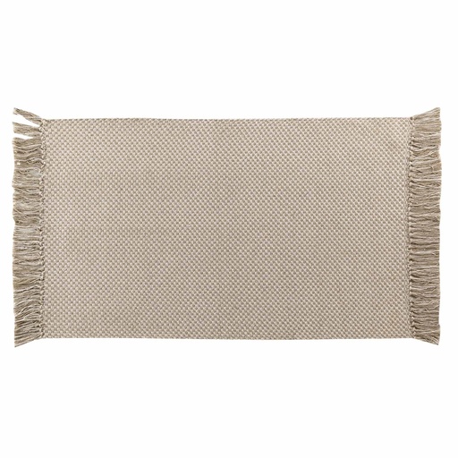 Tapis rectangle a franges 50 x 80 cm coton/polyester tisse pietro