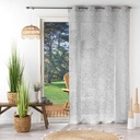 Panneau a oeillets 140 x 280 cm effet lin tisse imprime salome gris