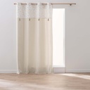 Rideau a oeillets 140 x 240 cm coton/polyester+top imp+pompon angie