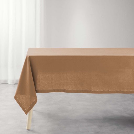 Nappe rectangle 140 x 240 cm coton uni charline mocha