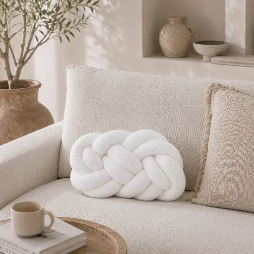 Coussin blanc cassé 20*35 cm - "ARTHUR"