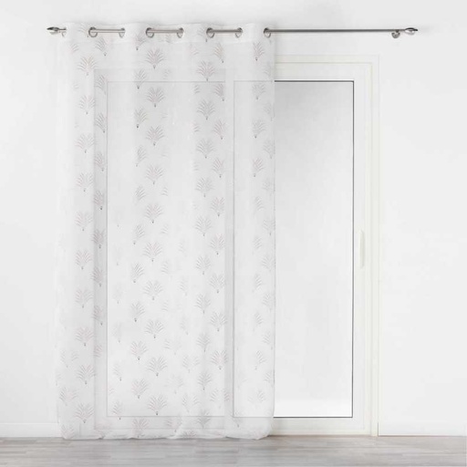 Panneau a oeillets 140 x 240 cm voile sable imprime metallise arcadie