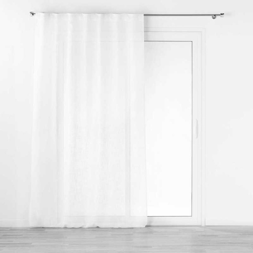 Panneau a passants caches 140 x 240 cm effet lin tisse haltona blanc