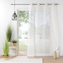 Panneau a oeillets 140 x 240 cm voile sable imprime metallise floressia or