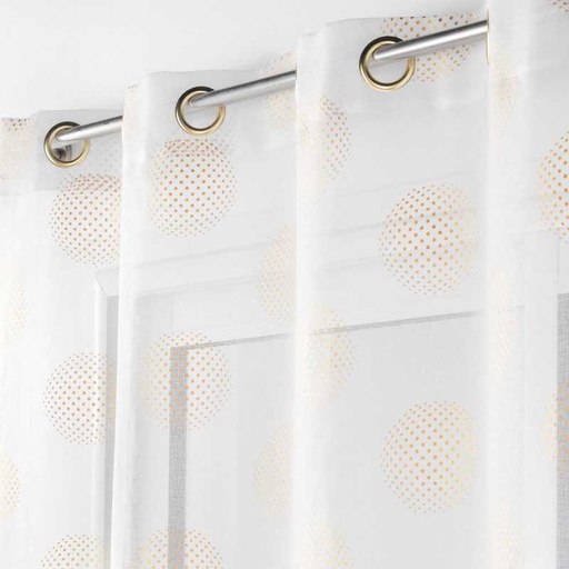 Panneau a oeillets 140 x 240 cm voile sable imprime metallise sixtine or