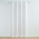 Panneau a oeillets 140 x 280 cm voile tisse applique karla blanc