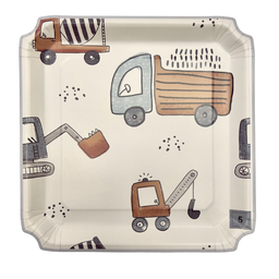 Assiettes bords festonnés et ondulés motifs dinosaures x10