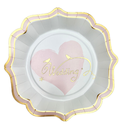Assiettes contour festonné et bord ondulé "Wedding" x10