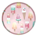 Assiettes rondes motifs glaces x10