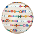 Assiettes rondes motifs perles décoratives