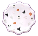 Assiettes à dessert halloween bord festonnés x10