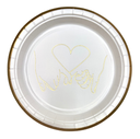 Assiettes à dessert rondes motif coeur x10