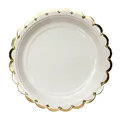 Lot de 10 assiettes à dessert rondes bord ondulé uni