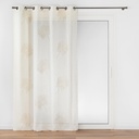 Panneau a oeillets 140 x 240 cm voile sable applique lotus