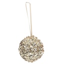 Boule de noel plf pailletteettes gm or 80mm