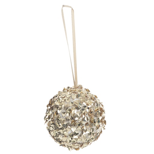 Boule de noel plf pailletteettes gm or 80mm