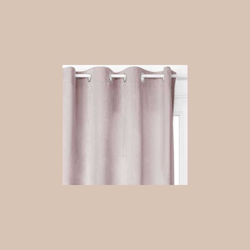 Rideau occultant vel rose 140x260