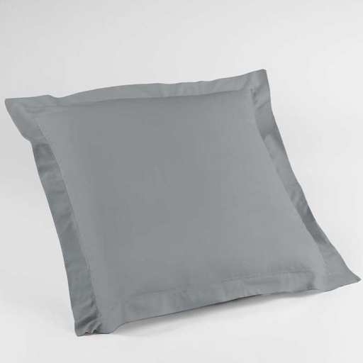 Taie d'oreiller v.p 63 x 63 cm uni 57 fils lina galet +point bourdon