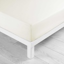 Drap housse 1 personne 90 x 190 cm uni 57 fils lina naturel
