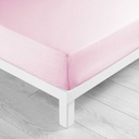 Drap housse 2 personnes 160 x 200 cm uni 57 fils lina rose clair