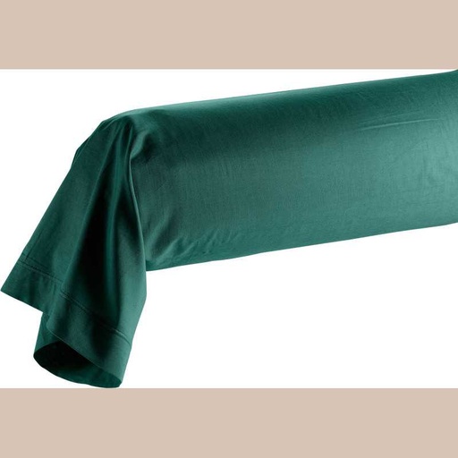 Taie de traversin 85 x 185 cm uni bio 57 fils gots biolina emeraude +p. bourdon