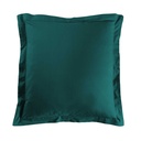Taie d'oreiller vp 63 x 63 cm uni 57 fils lina emeraude +point bourdon