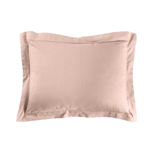 Taie d'oreiller vp 50 x 70 cm uni 57 fils lina rose +point bourdon