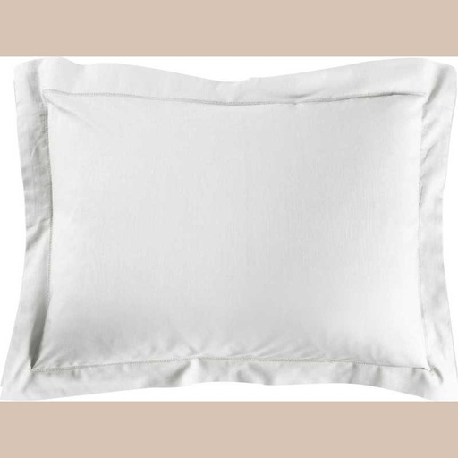 Taie d'oreiller vp 50 x 70 cm uni 57 fils lina blanc +point bourdon