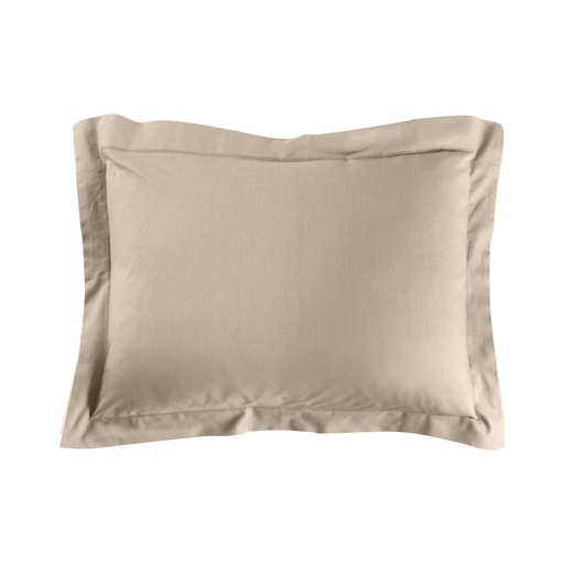 Taie d'oreiller vp 50 x 70 cm uni 57 fils lina sable +point bourdon