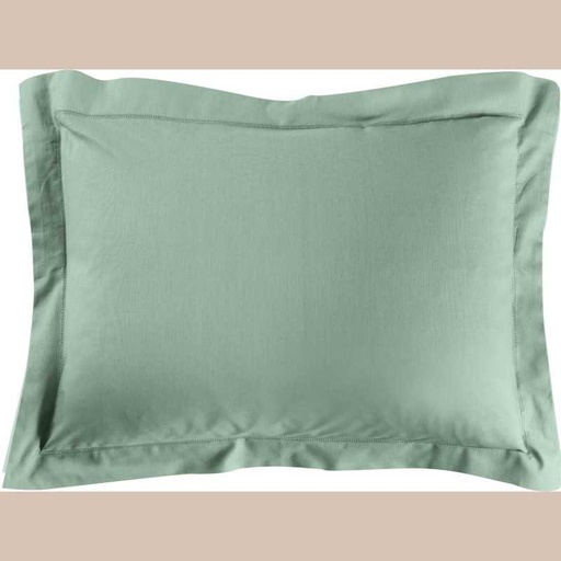 Taie d'oreiller vp 50 x 70 cm uni 57 fils lina sauge +point bourdon