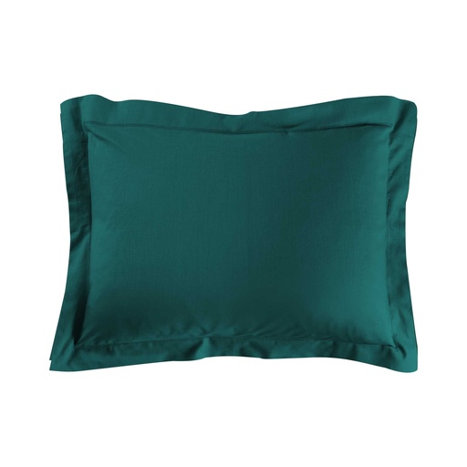Taie d'oreiller vp 50 x 70 cm uni 57 fils lina emeraude +point bourdon