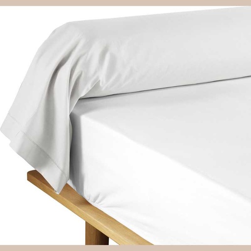 Taie de traversin 85 x 185 cm uni 57 fils lina blanc +point bourdon